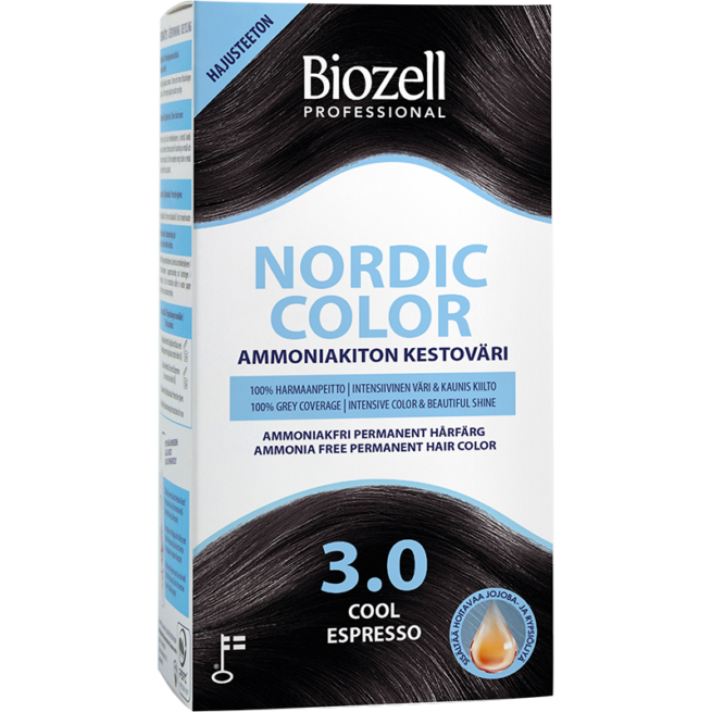 Biozell Professional Nordic Color ammoniakiton kestoväri Cool Espresso 3.0