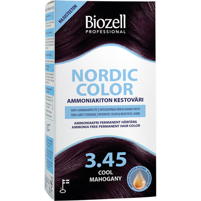 Biozell Professional Nordic Color ammoniakiton kestoväri Cool Mahogany 3.45