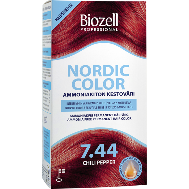 Biozell Professional Nordic Color ammoniakiton kestoväri Chili Pepper 7.44