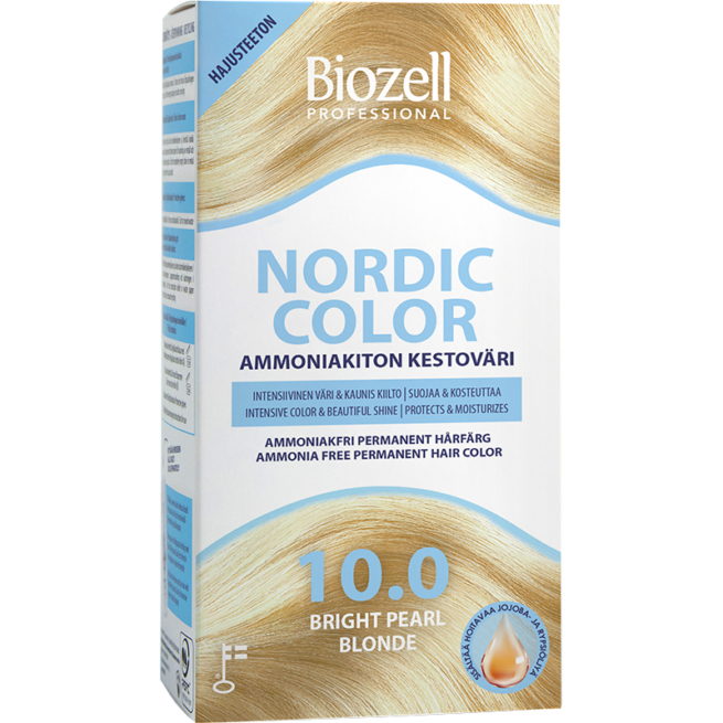 Biozell Professional Nordic Color ammoniakiton kestoväri Bright Pearl Blonde 10.0
